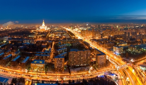 莫斯科都市夜景图片