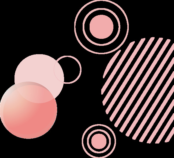 粉色圆圈线条装饰png元素