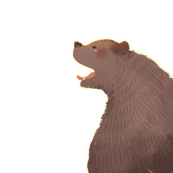 手绘一只熊动物设计