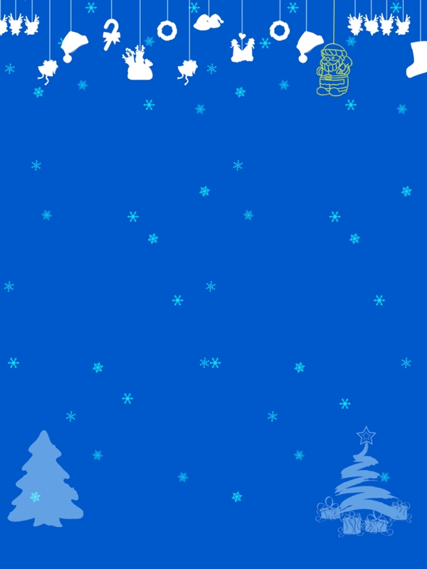 蓝色大雪节气雪景背景素材