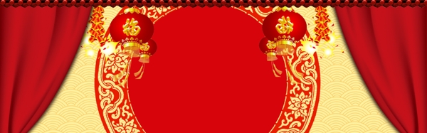 红金新年中国年banner背景