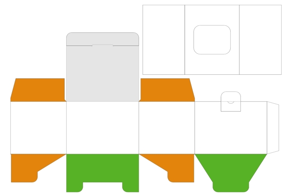 包装盒模版白模图片
