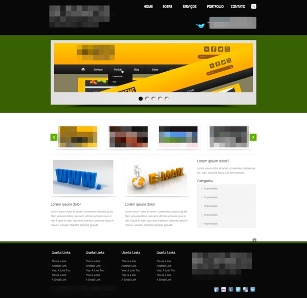 网页企业电子科技网站模板设计素材