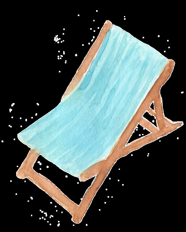 沙滩懒人椅卡通透明素材