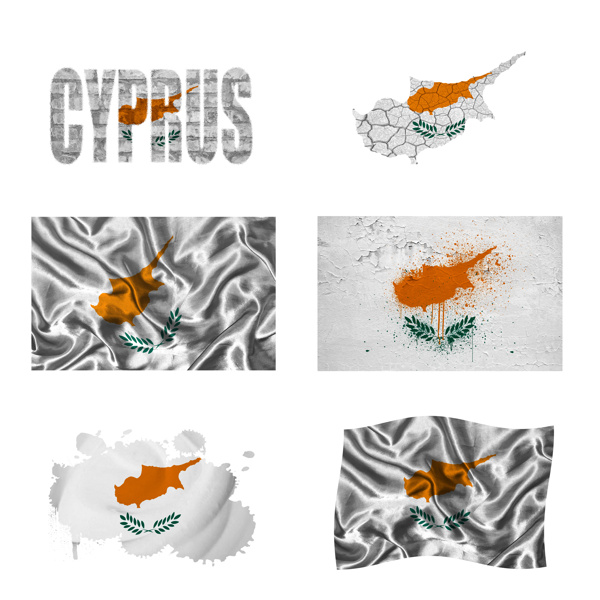 塞浦路斯国旗地图图片