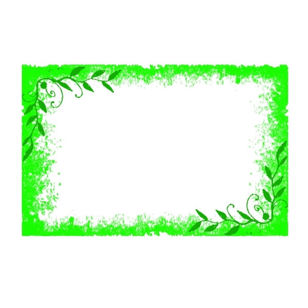 中国风纹理边框绿色树叶素材古典风格可商用