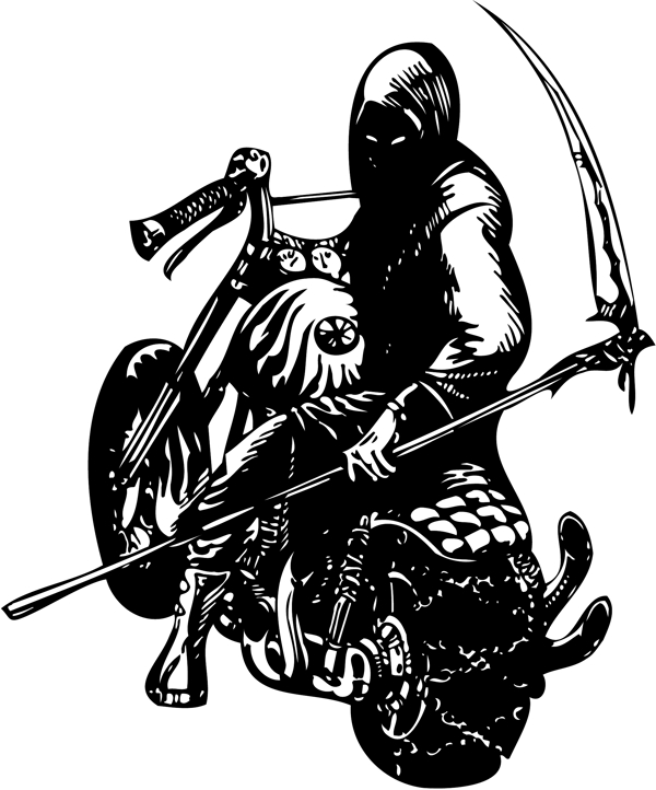 2摩托车幽灵骑士插画矢量素材