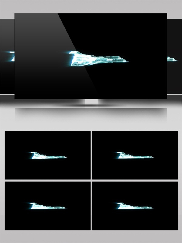 蓝色光束飞船动态视频素材