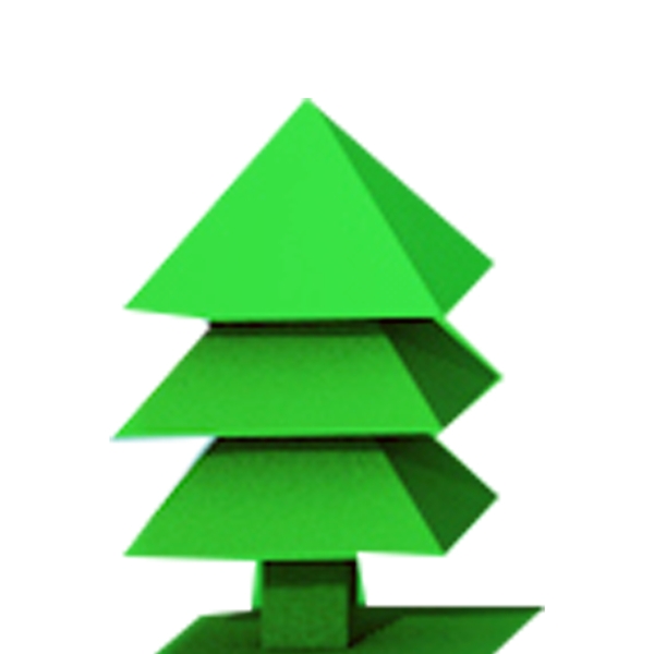 立体绿色的圣诞树免扣图