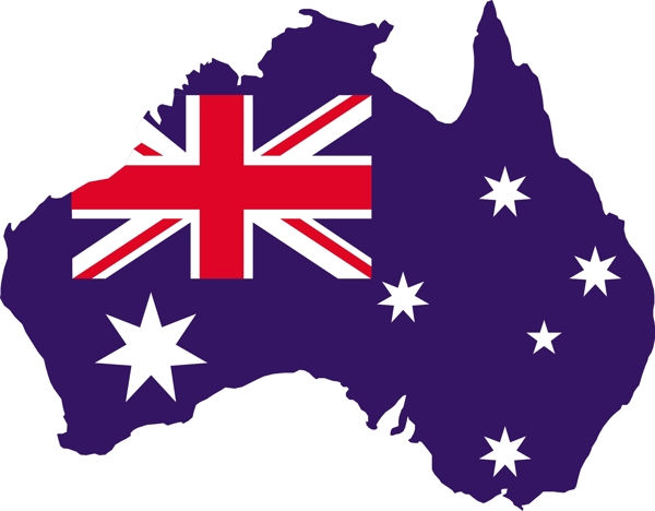 澳大利亚红旗免费矢量地图