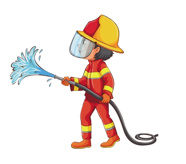 卡通消防员