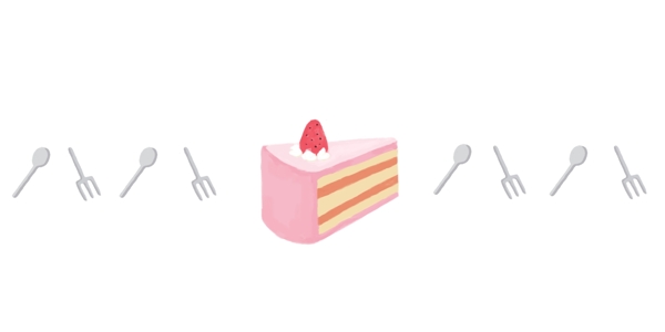 蛋糕分割线卡通插画