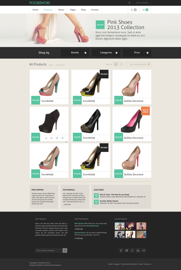 女鞋网页手机UIweb模板下载