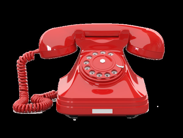 红色老式电话免抠png透明图层素材