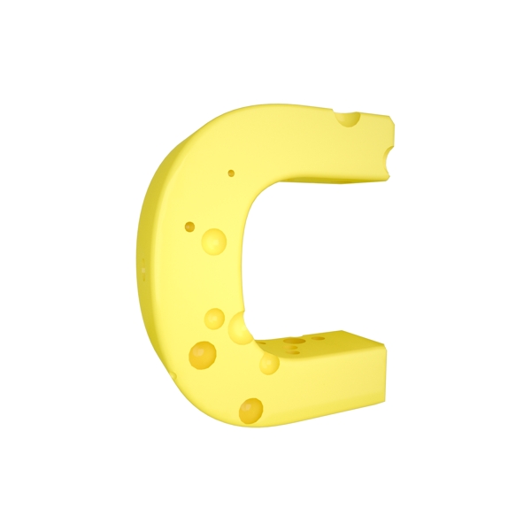 C4D创意奶酪字母C装饰