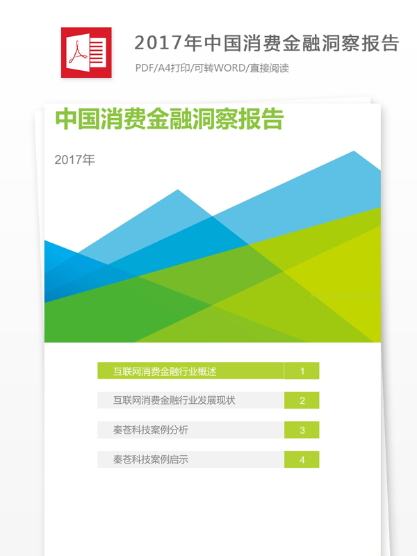 2017年中国消费金融洞察报告总结