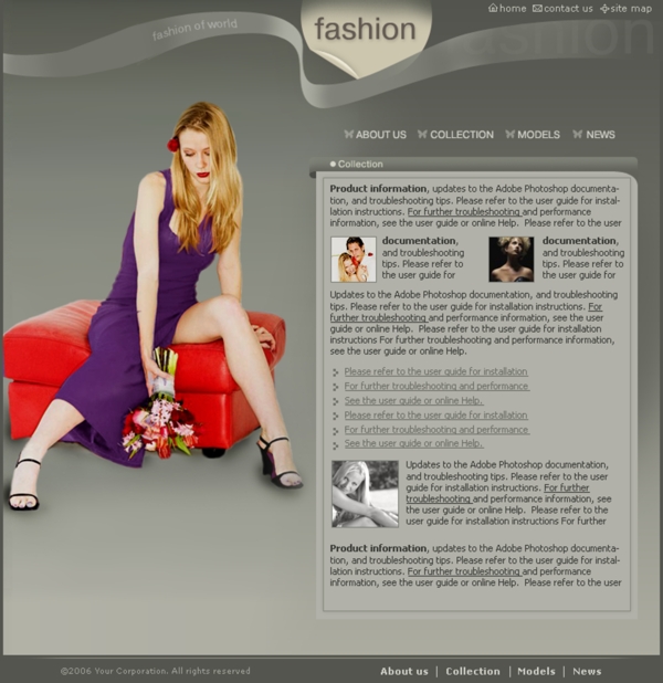 时尚女性模特公司网页模板