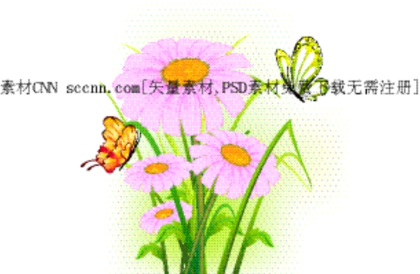 矢量美丽蝴蝶花朵图片素材