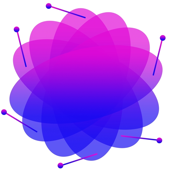蓝紫色圆环科技感边框素材可商用