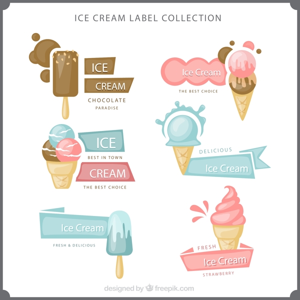 冰淇淋标签矢量图片