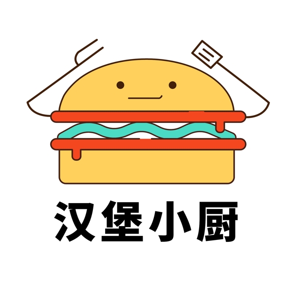 卡通汉堡logo