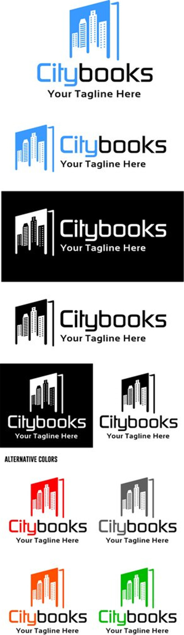 彩色城市书本标志图片