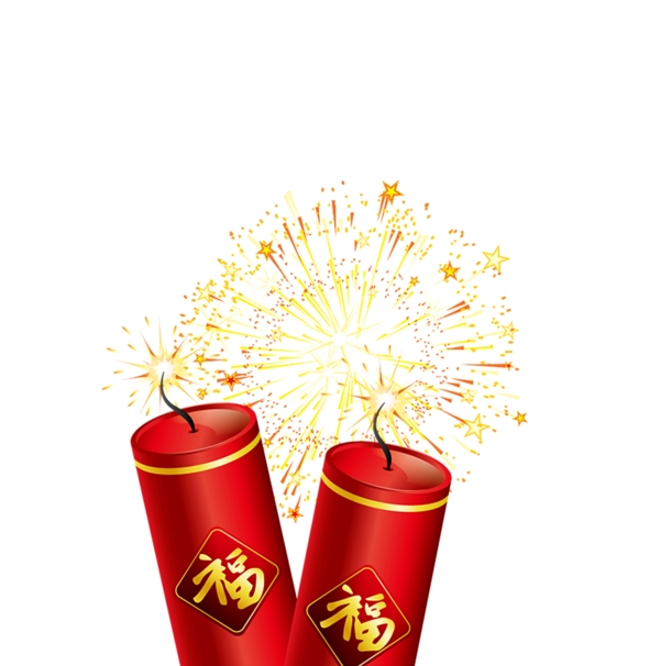 新年炮竹节日元素
