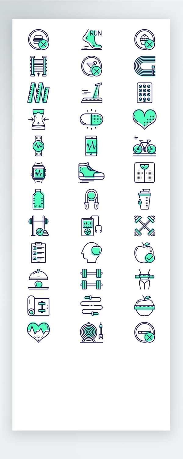 彩色医疗护理健身运动图标矢量AI素材icon