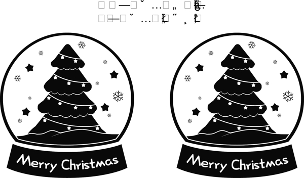 内嵌圣诞树的水晶球矢量图标