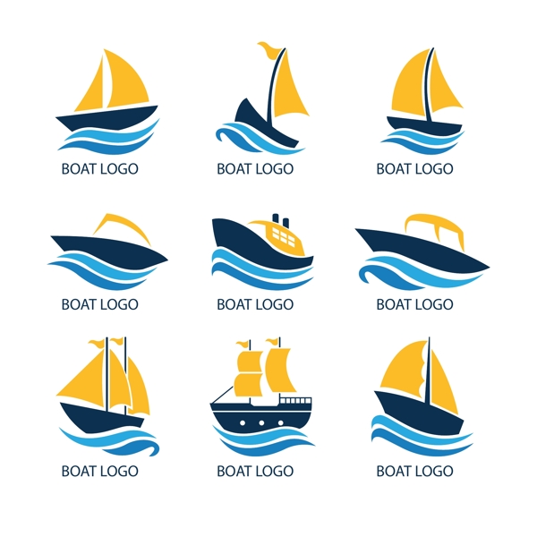 帆船形状各异设计素材