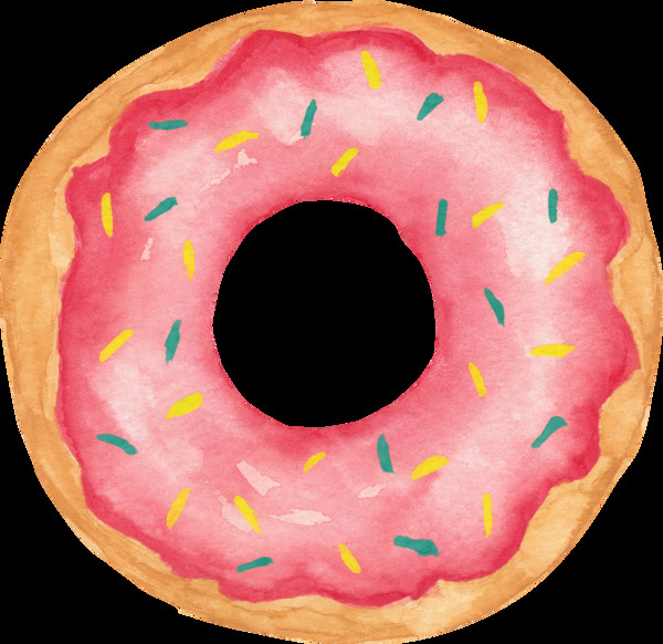 粉色可爱甜甜圈卡通透明素材