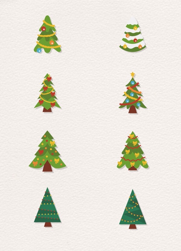 小清新8组圣诞节圣诞树装饰设计