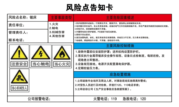 风险告知卡图片