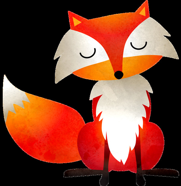 狐狸透明装饰图案