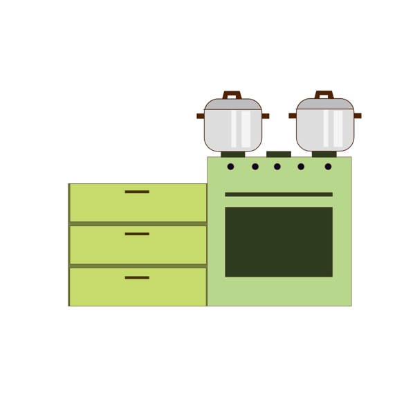 厨房绿色橱柜