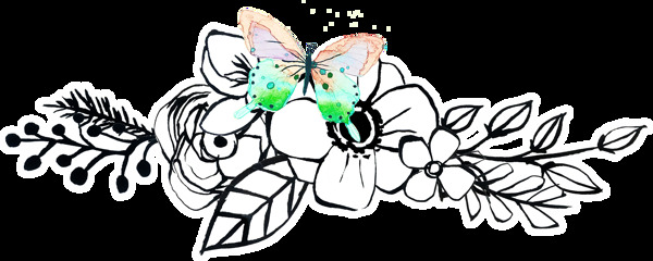 粉绿色蝴蝶透明花朵装饰