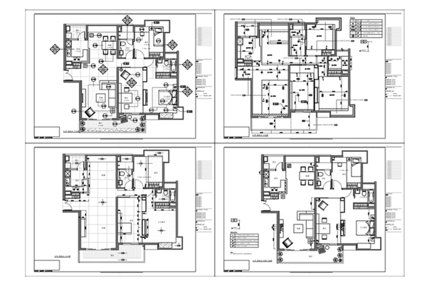 大三房户型CAD施工图纸