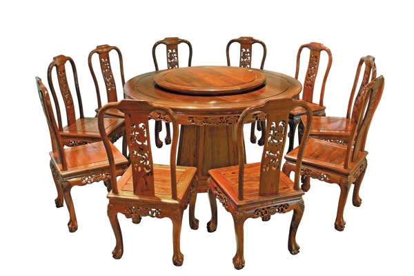 8人红木餐桌图片