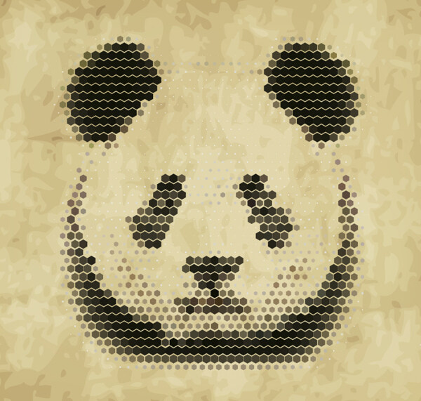 抽象熊猫头像矢量素材下载