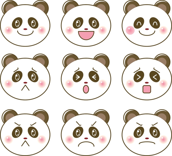 熊猫卡通表情图片