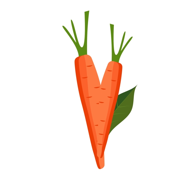 蔬菜水果两个胡萝卜矢量卡通