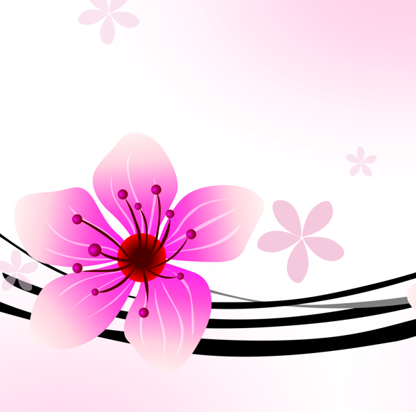 粉色花朵装饰画