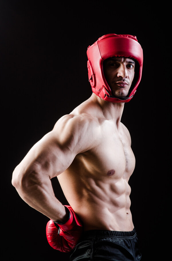 肌肉男拳击运动员图片