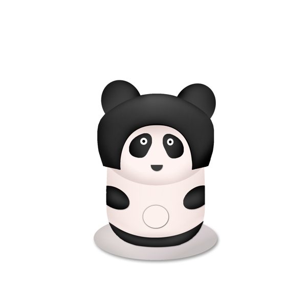 手绘可爱小熊猫机器人