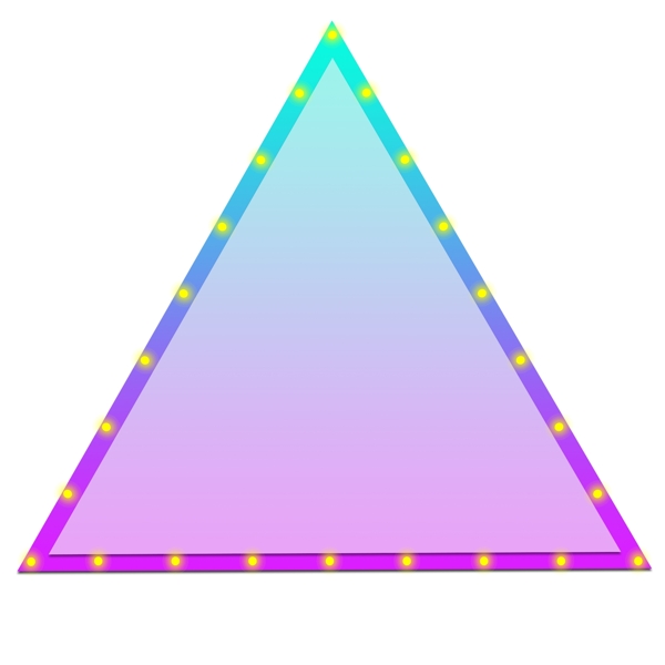 渐变粉蓝紫科技风霓虹灯管三角形边框