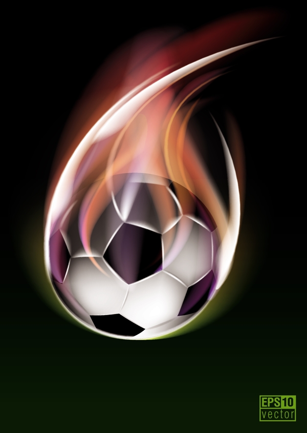创意火焰足球矢量素材图