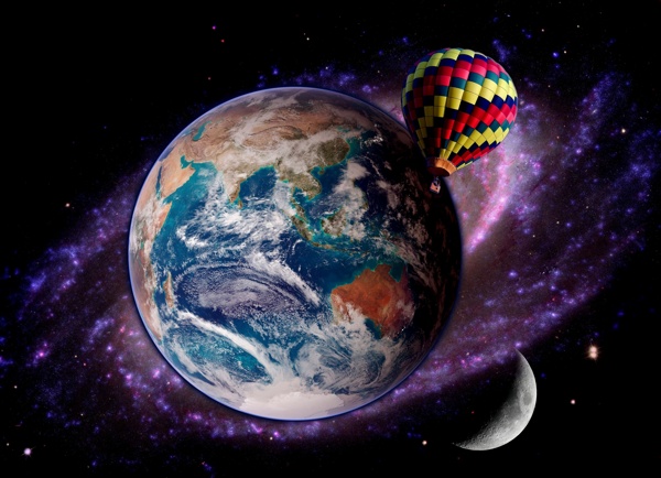 热气球与地球