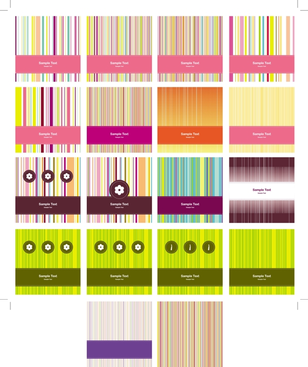 丰富多彩的时尚卡片背景矢量素材