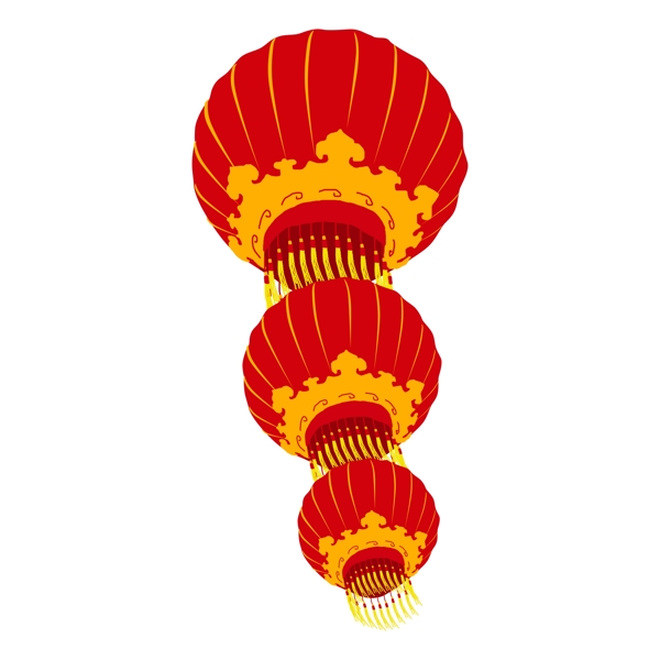 中国风新年装饰灯笼透明素材