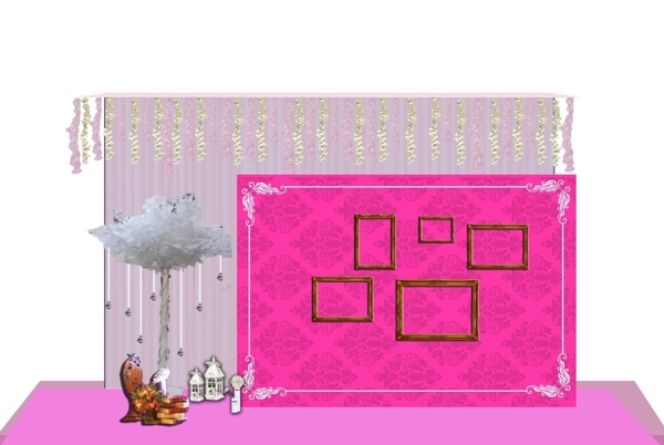 粉色婚礼展示设计图片
